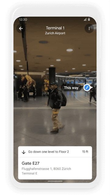 Google Map Live View with Directory to Navigate Indoors